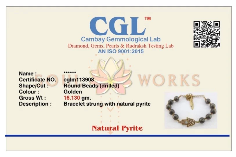 Pyrite hamsa healing bracelet - Image 4