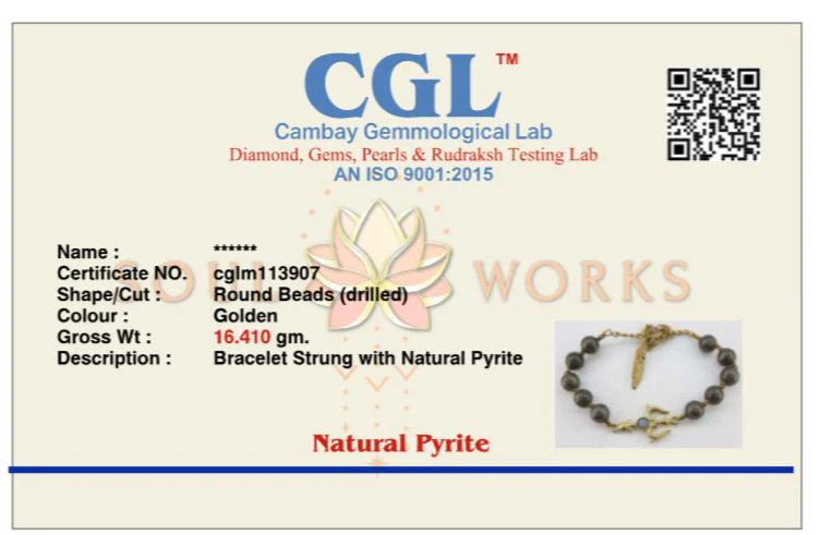 Raw Pyrite trishul healing bracelet - Image 6