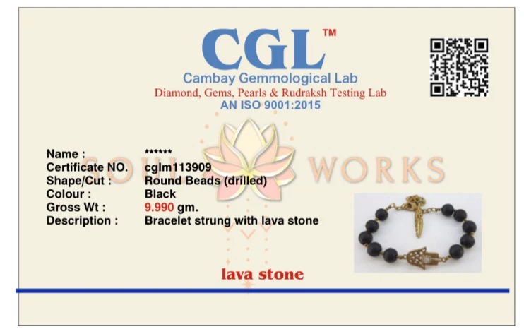 Lava beads with hamsa healing bracelet - Image 3
