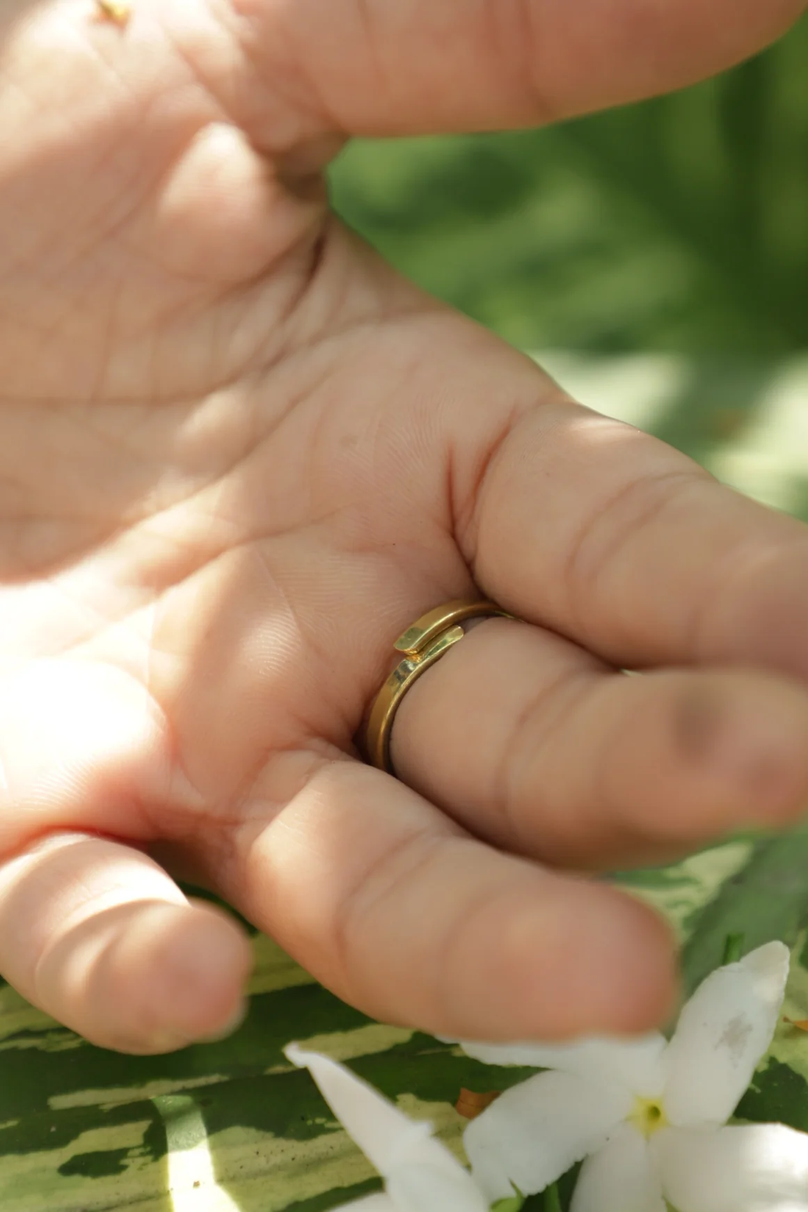 Taveez moonstone brass ring. Adjustable. 5-9 - Image 3