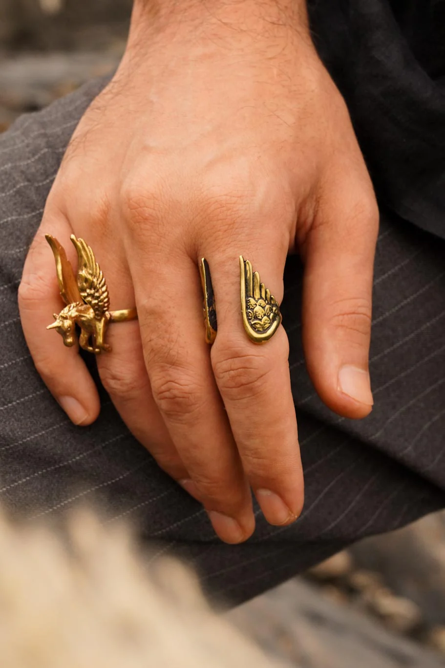 Angel Adjustable Ring men’s collection. Size 5-7 - Image 3