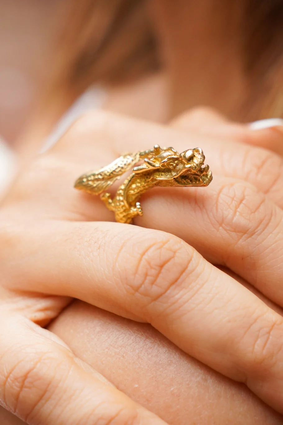 Dragon brass ring. Adjustable. Size 7-9. - Image 3
