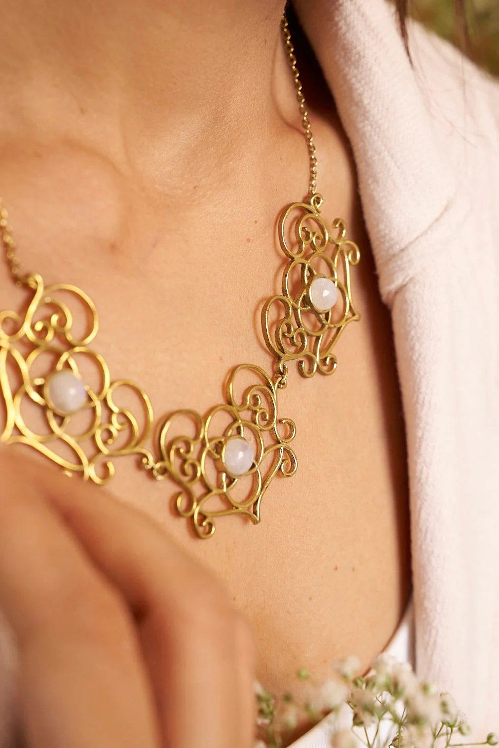 Goddess Mandala moonstone necklace - Image 2