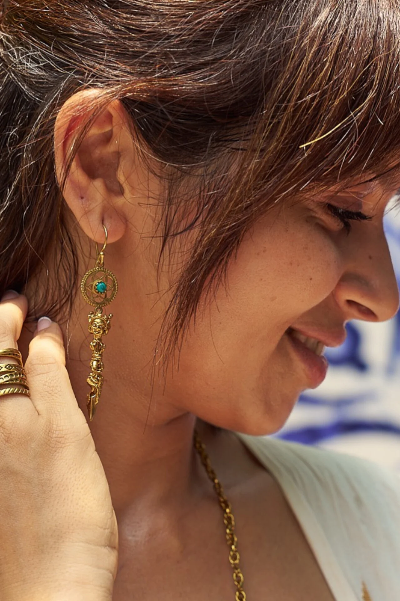 Lama brass earrings - Image 2
