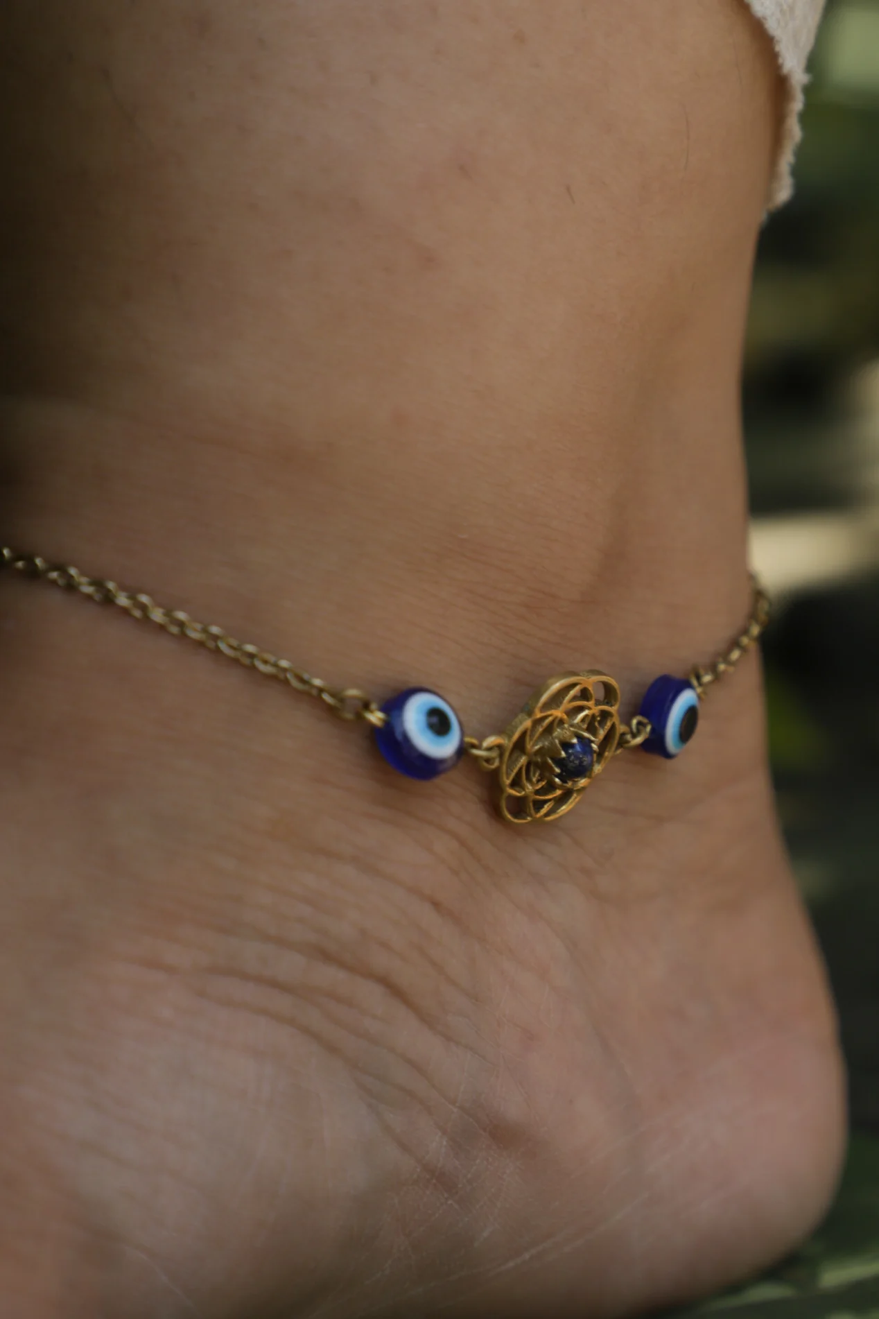 Seed of life anklet with lapis~ blue - Image 3