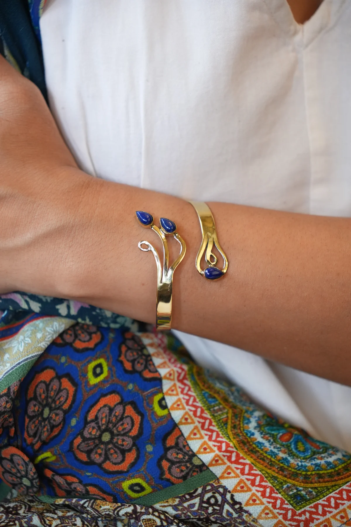 Lapis floral bangle - Image 2