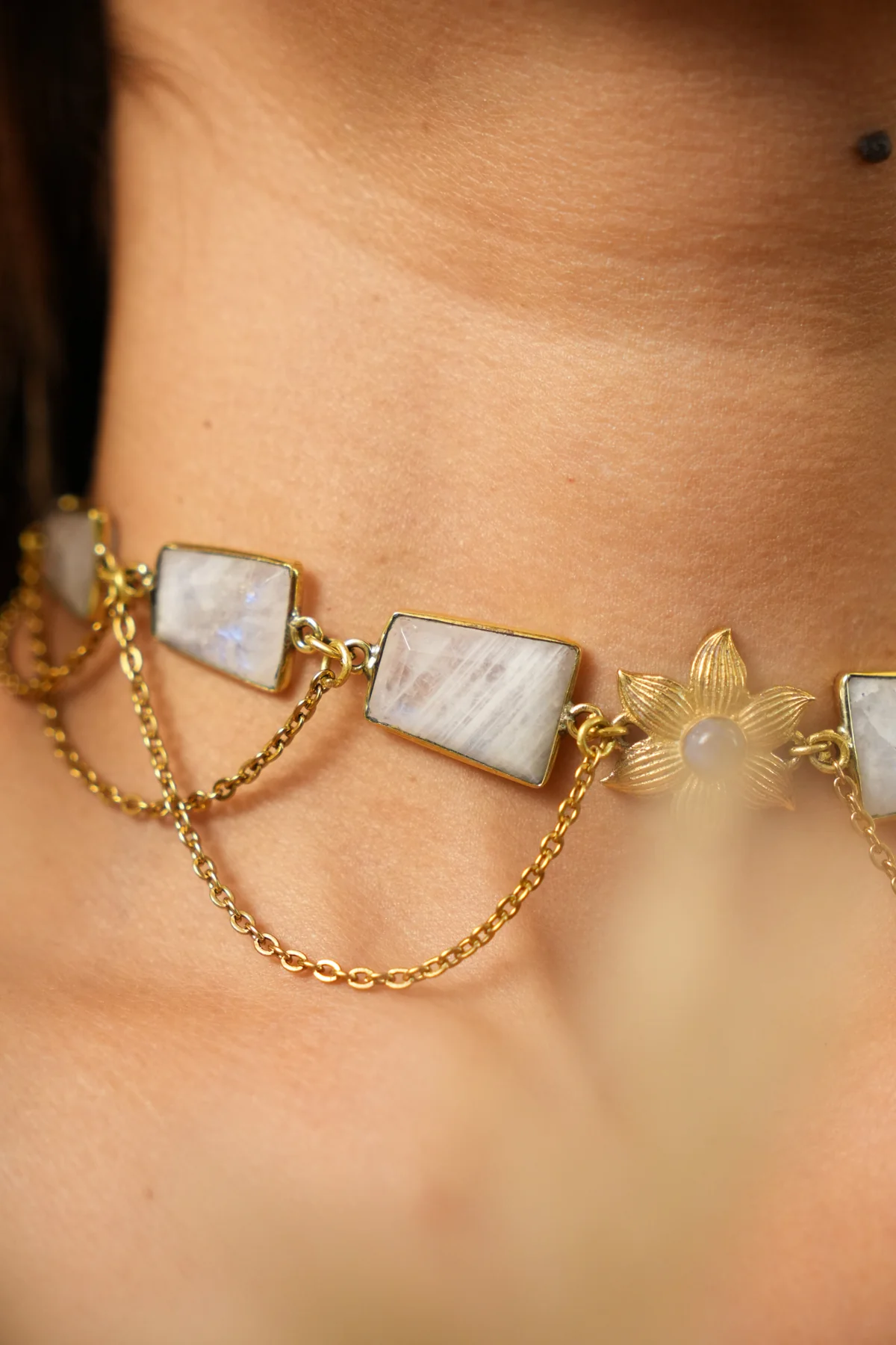Moonstone Lazulista choker cum short necklace - Image 3