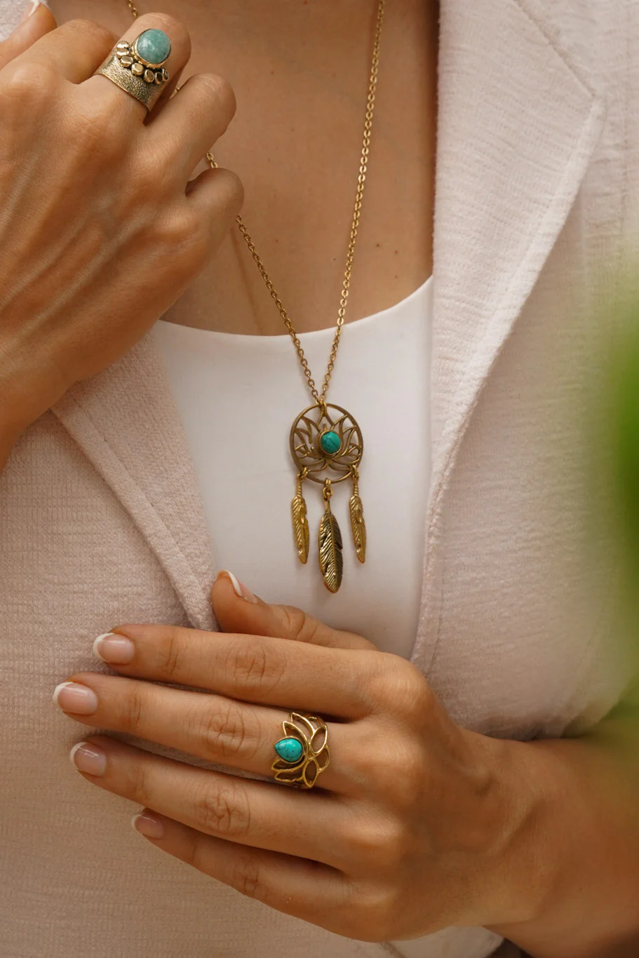 Lotus adjustable brass ring size 5-7 - Image 4