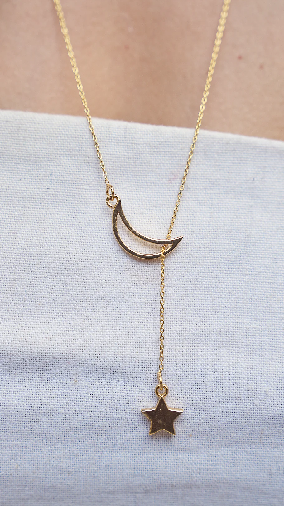 Moon and star chain- gold plated - Image 3