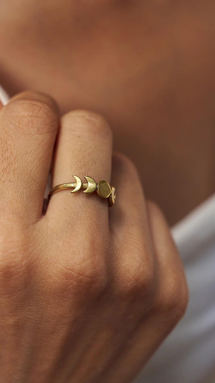Moon phase brass ring- adjustable- - Image 4