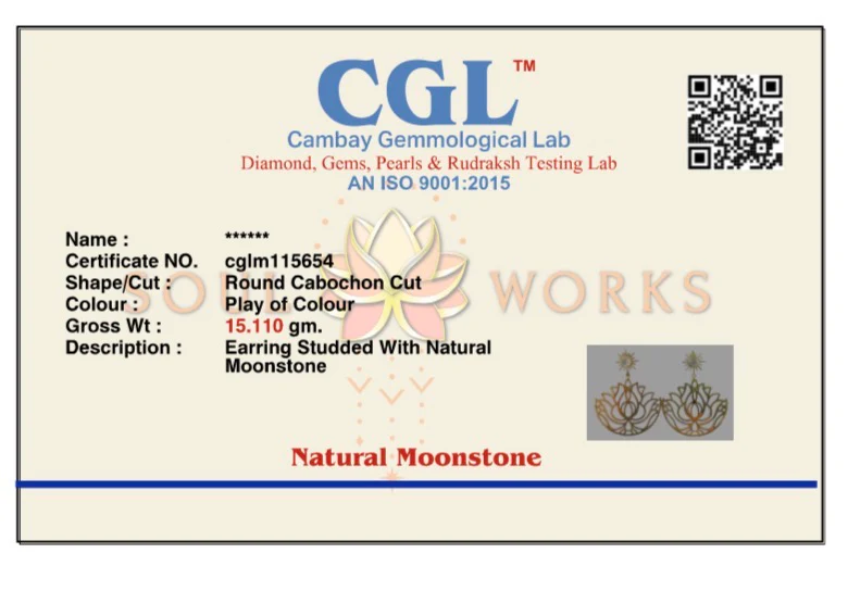 Padma moonstone brass stud earrings - Image 6