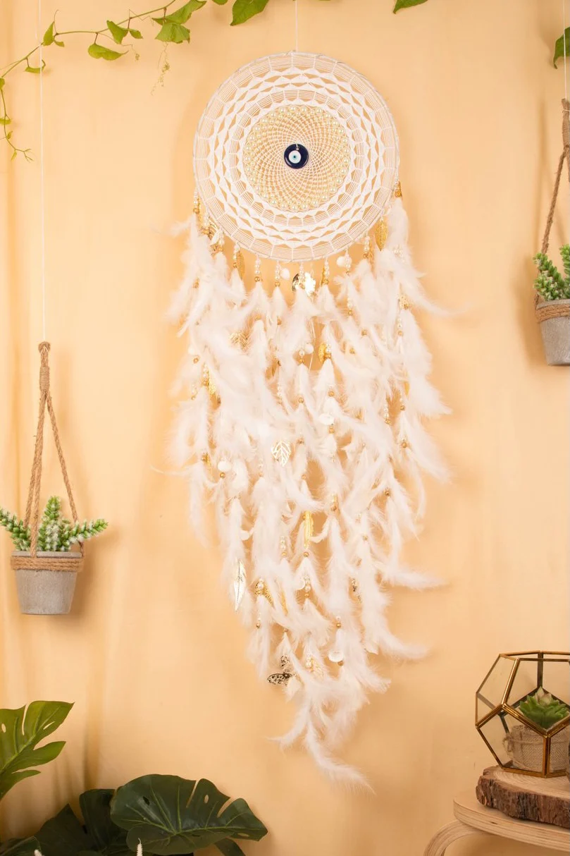 Radiating White Evil Eye Dreamcatcher - Image 2