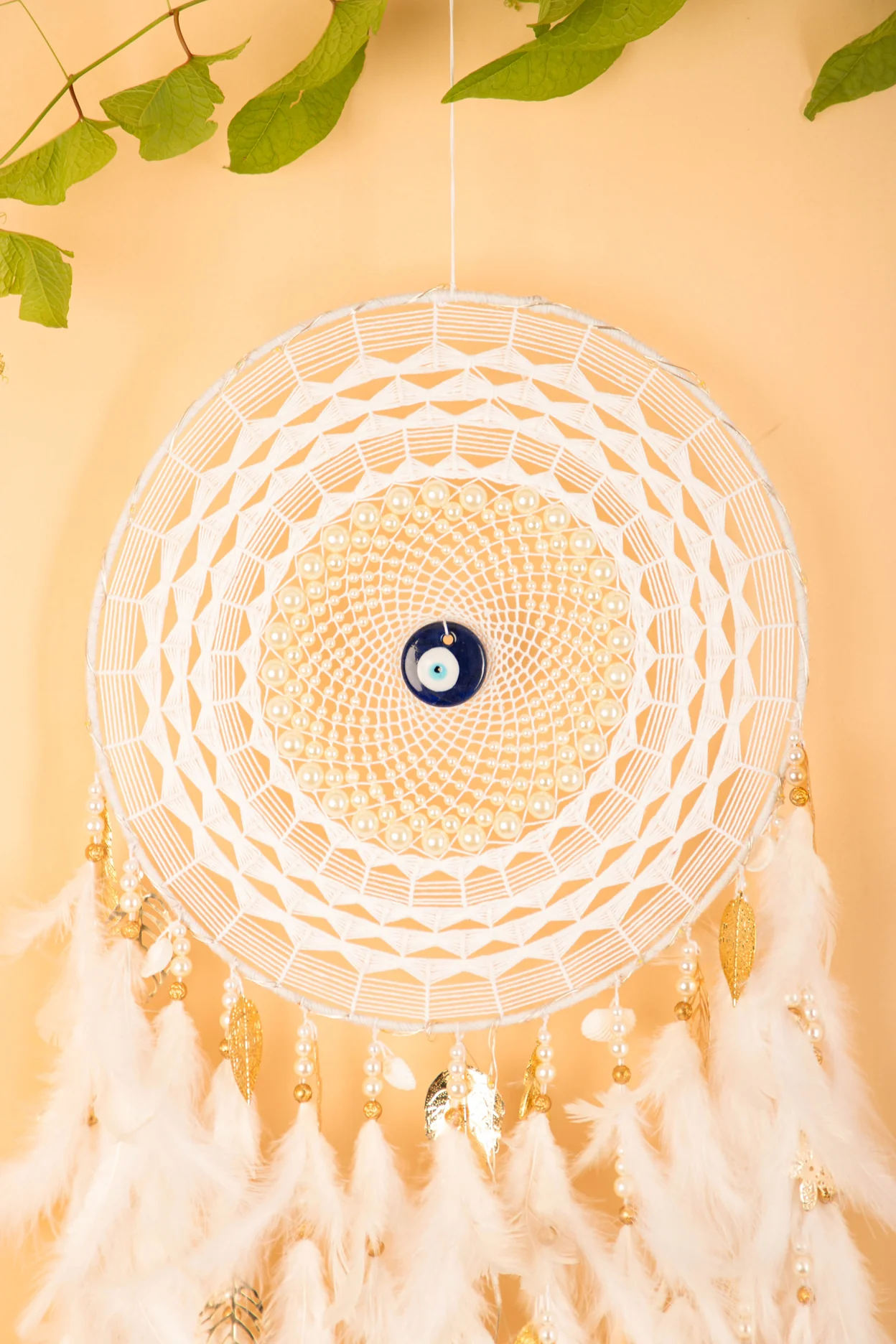 Radiating White Evil Eye Dreamcatcher - Image 3