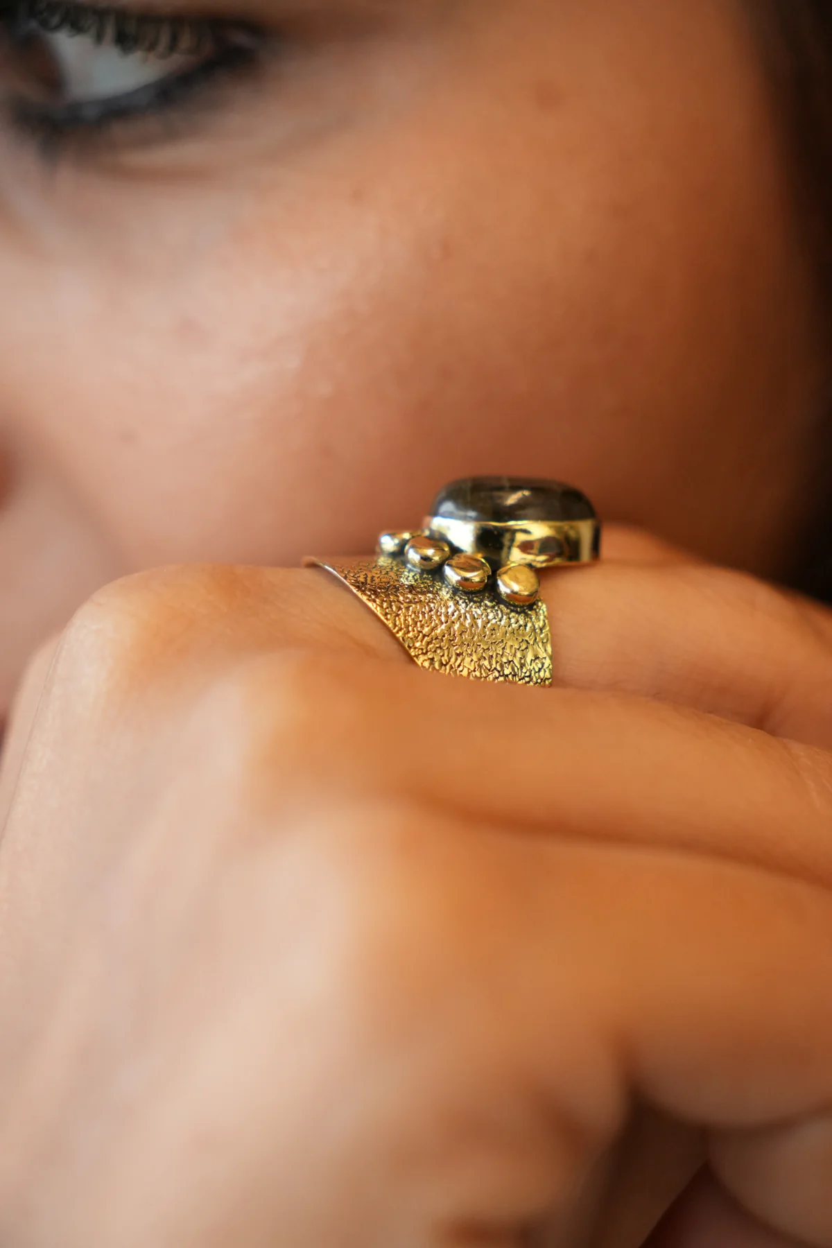 Silver moon- Labradorite ring - Image 2