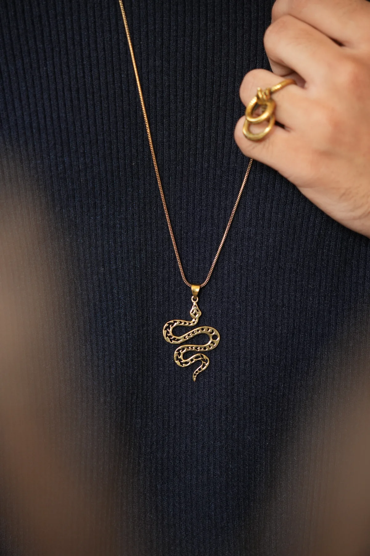 Snake moonphase necklace- men’s jewellery - Image 2