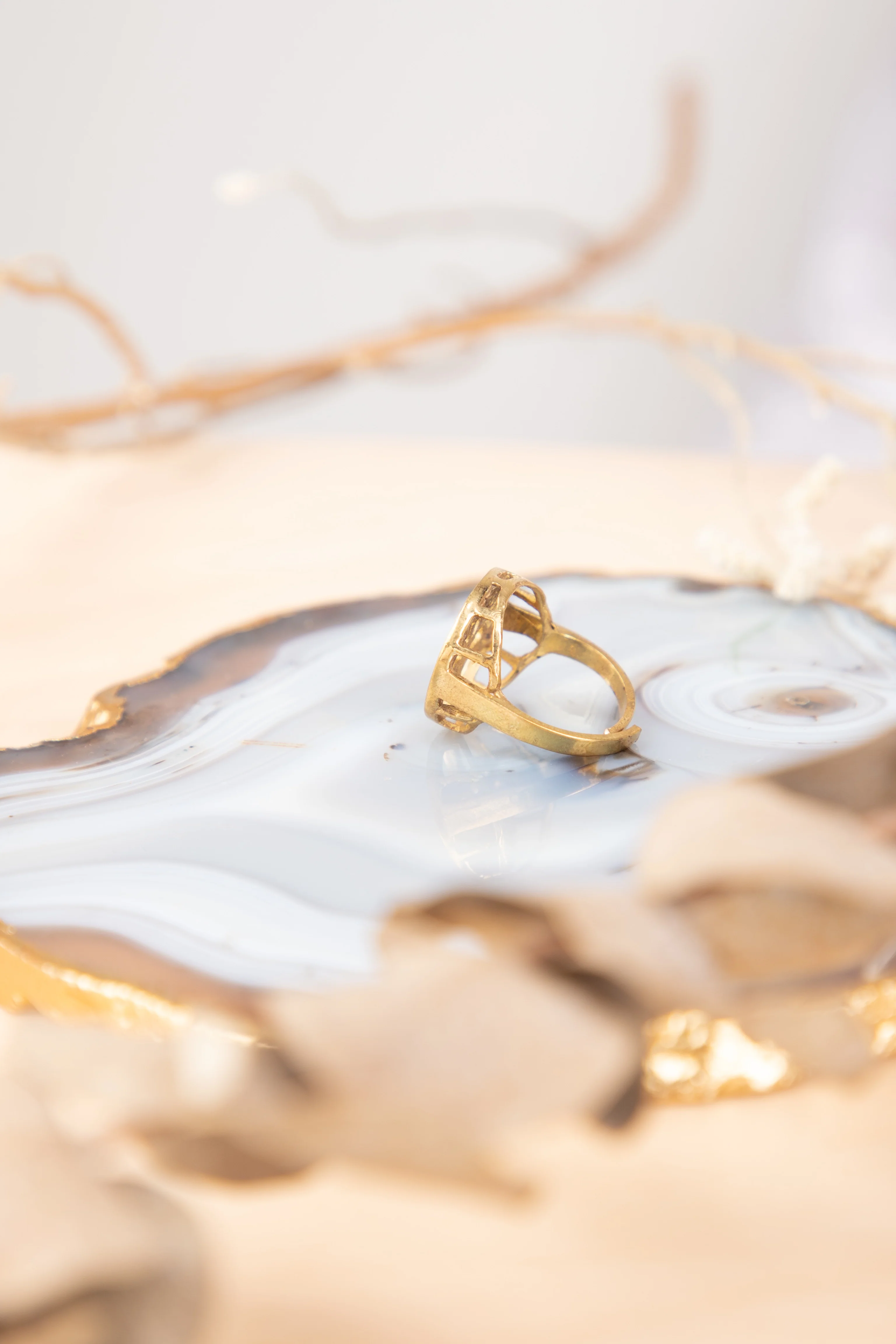 Tree Of Life Adjustable Brass Ring. Size 6-8 - Image 5