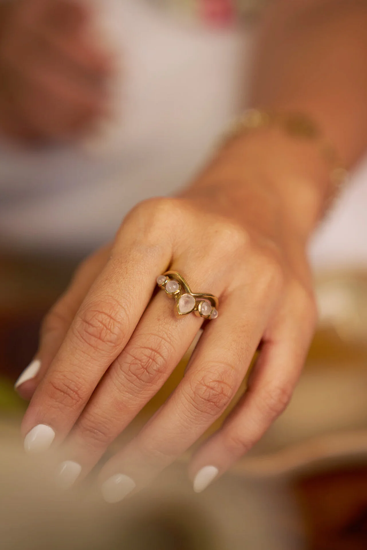 Moonstone vanki ring Adjustable Size 5-8 - Image 4