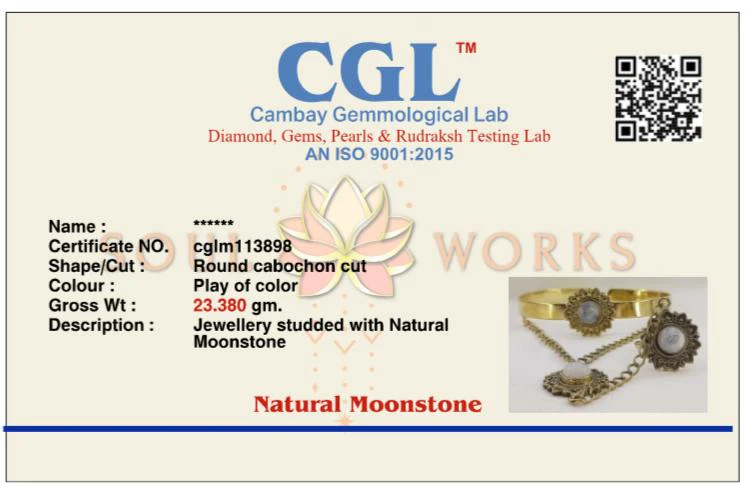 Moonstone haath phool- free size - Image 9