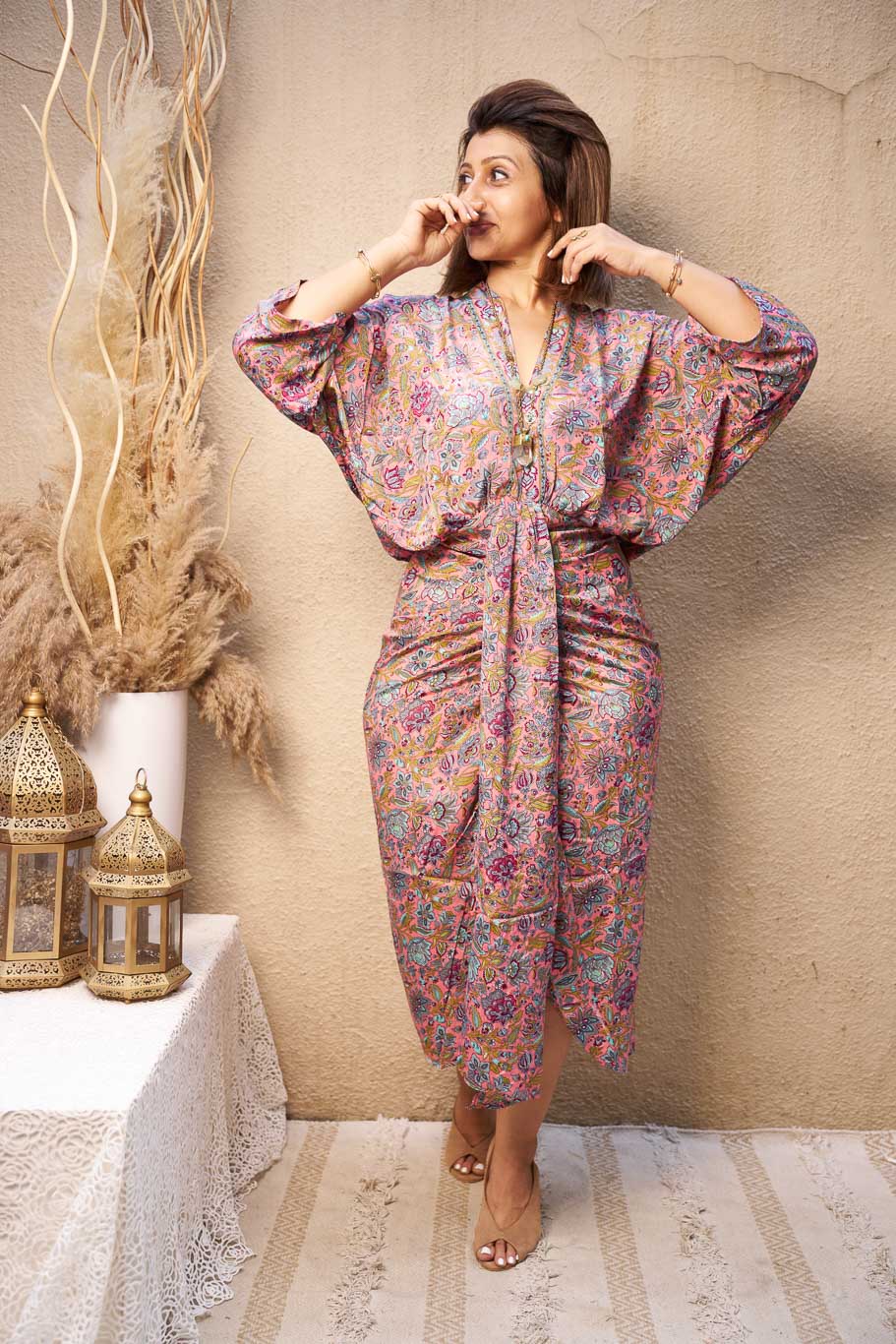 Gulal Kaftan dress in Viscose silk - Image 3