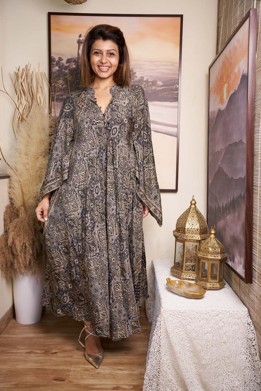 Mastani free size swirl dress in Viscose silk - Image 4