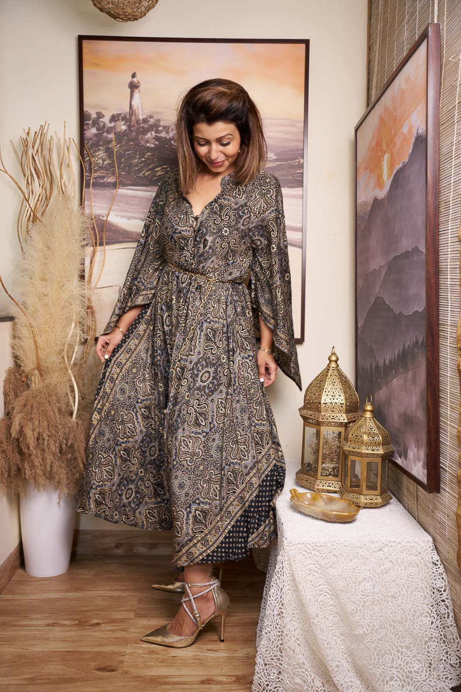 Mastani free size swirl dress in Viscose silk - Image 5