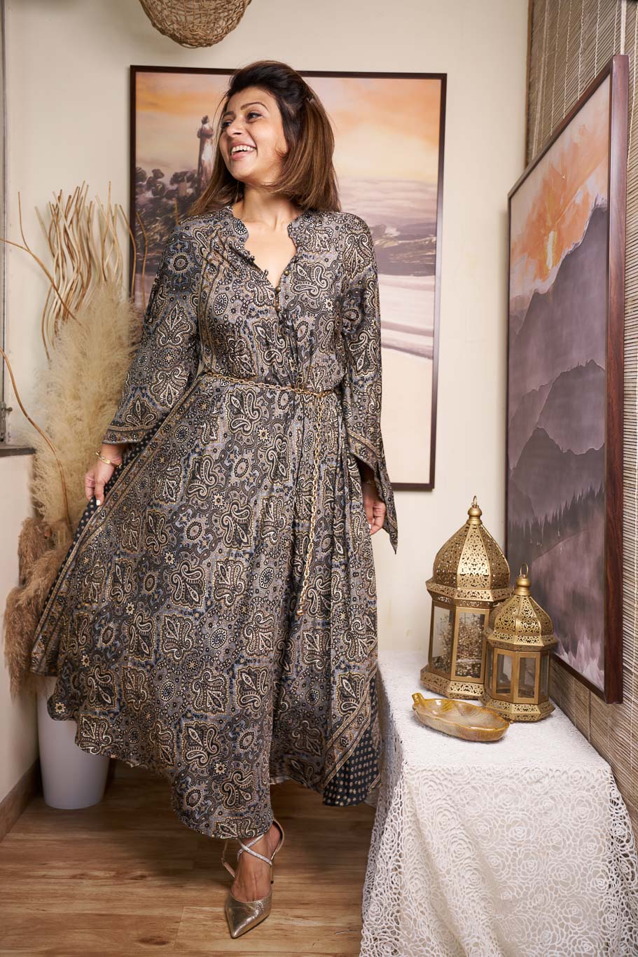 Mastani free size swirl dress in Viscose silk - Image 6