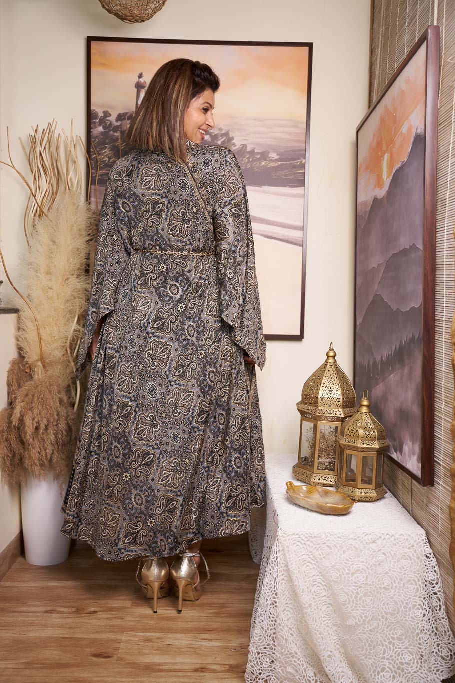 Mastani free size swirl dress in Viscose silk - Image 7