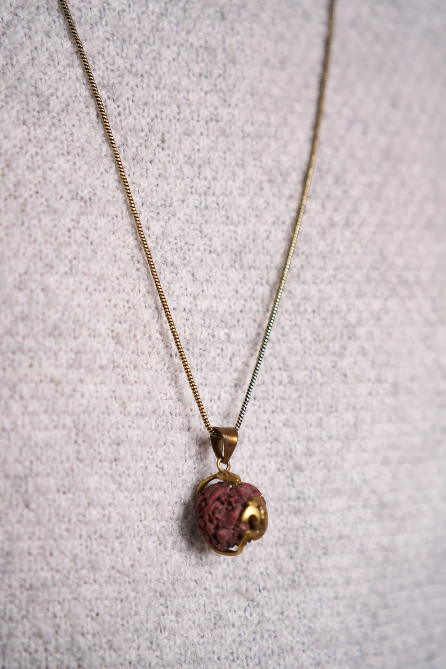 Om Rudraksh pendant with brass chain - Image 3