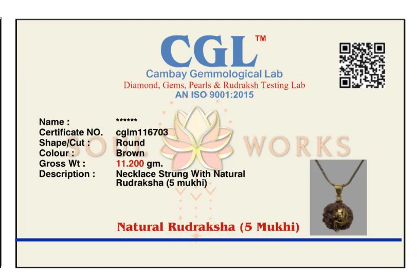 Om Rudraksh pendant with brass chain - Image 7